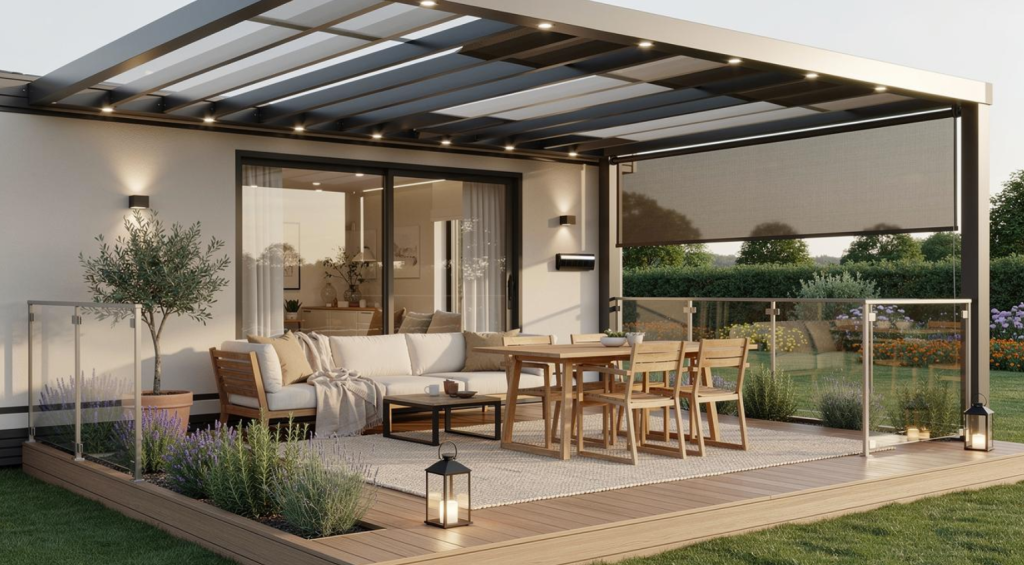 Terrasse couverte haut de gamme pour mobil-home