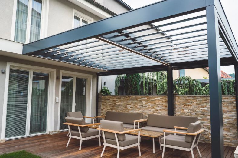 Terrasse couverte haut de gamme pour mobil-home